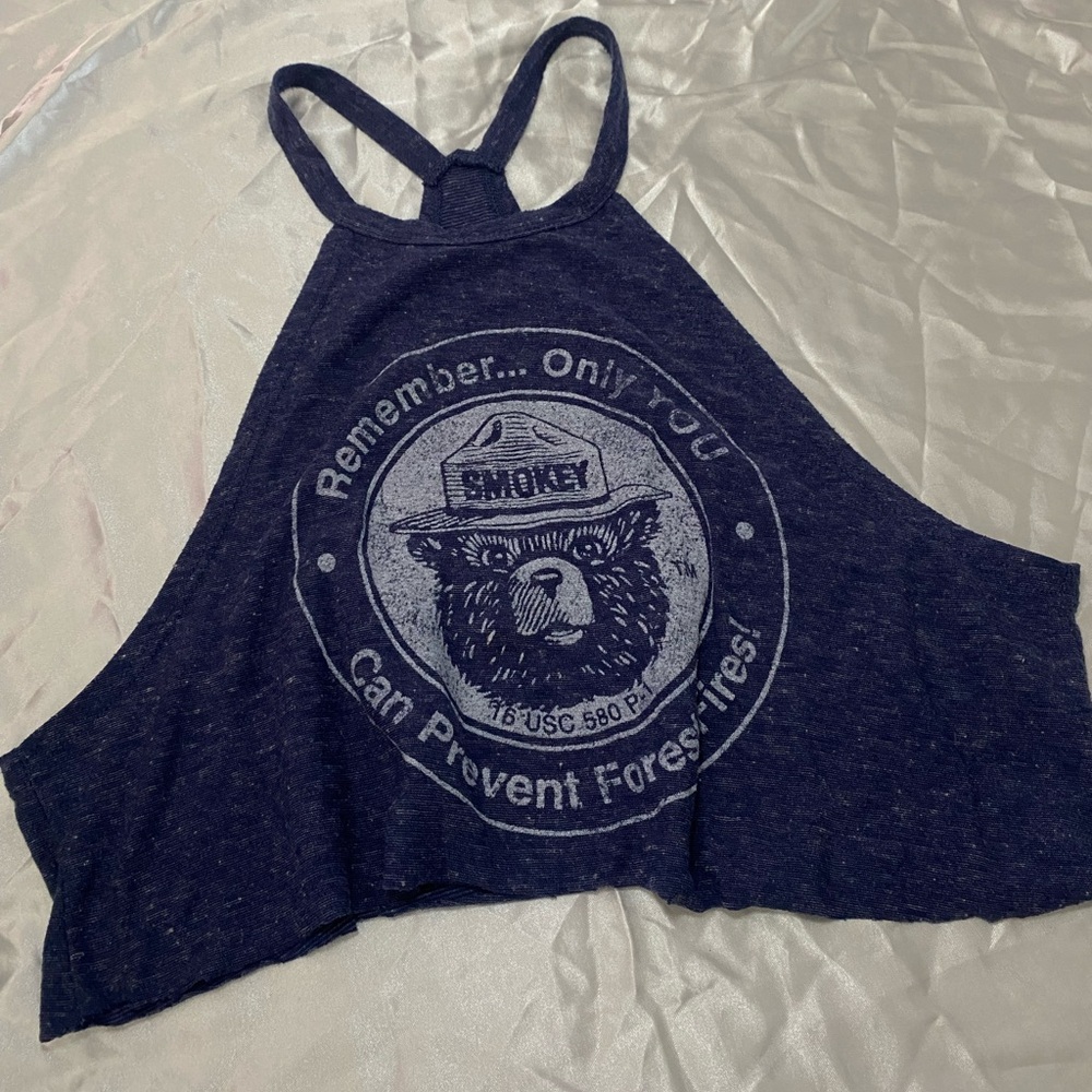 🔥 bear crop top tank top